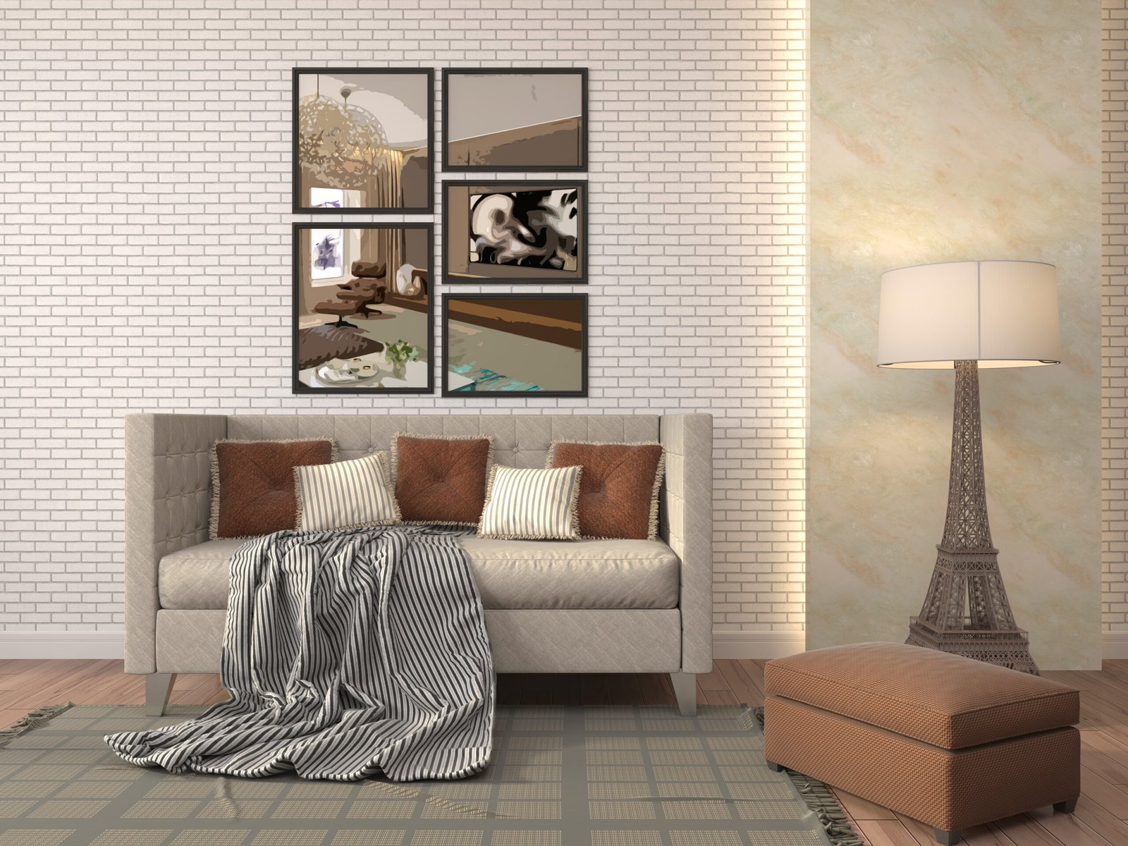 kit 2 quadros decorativos para sala
